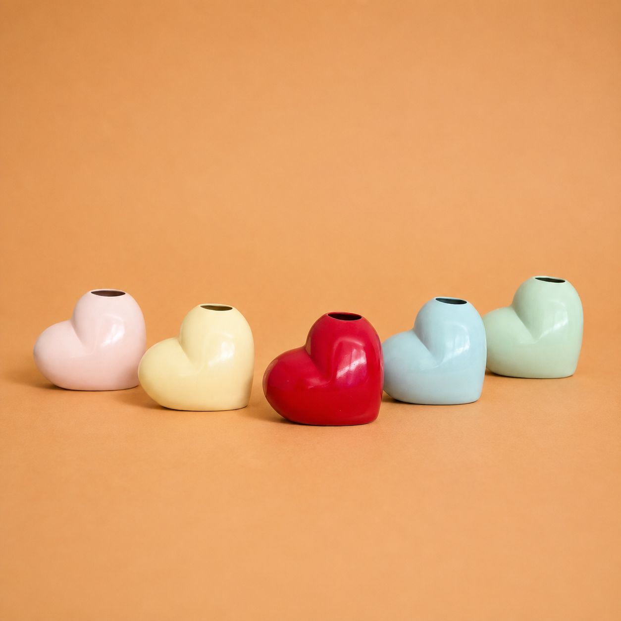 Kit Vasos Coração Candy Colors - 5Pcs.