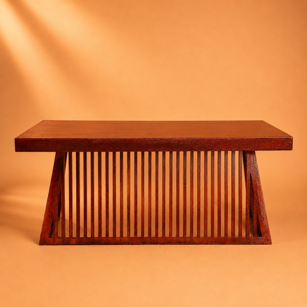 Mesa decorativa Contemporânea RIPADA Retangular - Marrom Escuro 