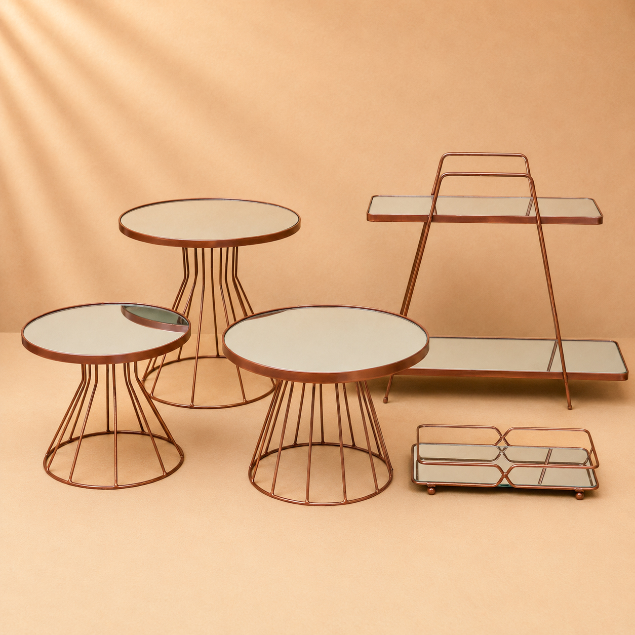 Kit de Bandejas ESPELHADO Rose Gold