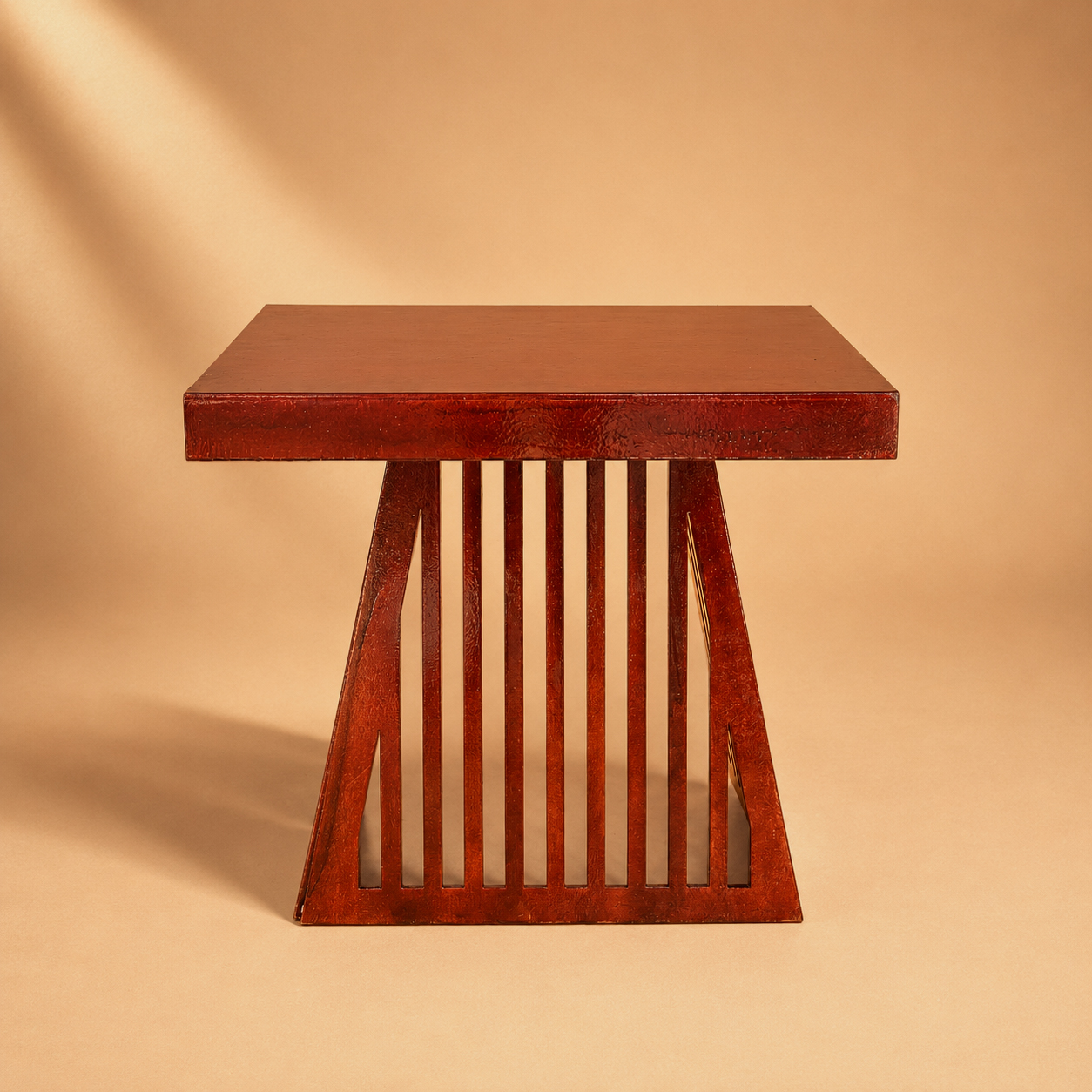 Mesa decorativa Contemporânea RIPADA Quadrada - Marrom Escuro 