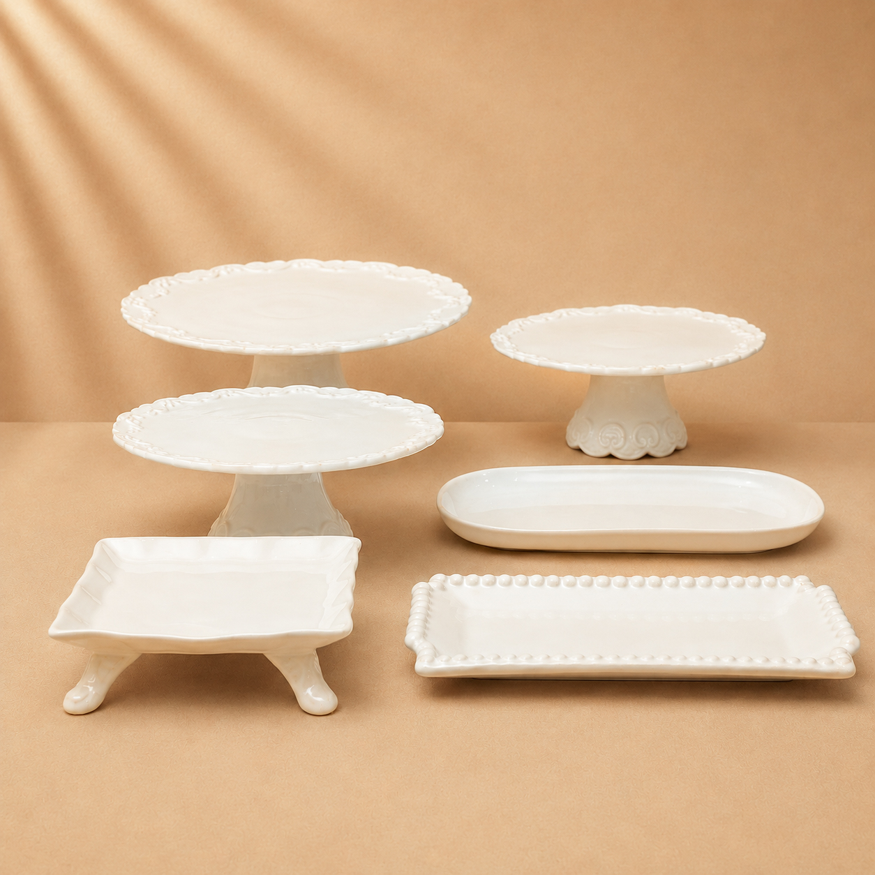Kit de Bandejas PORCELANA Branco